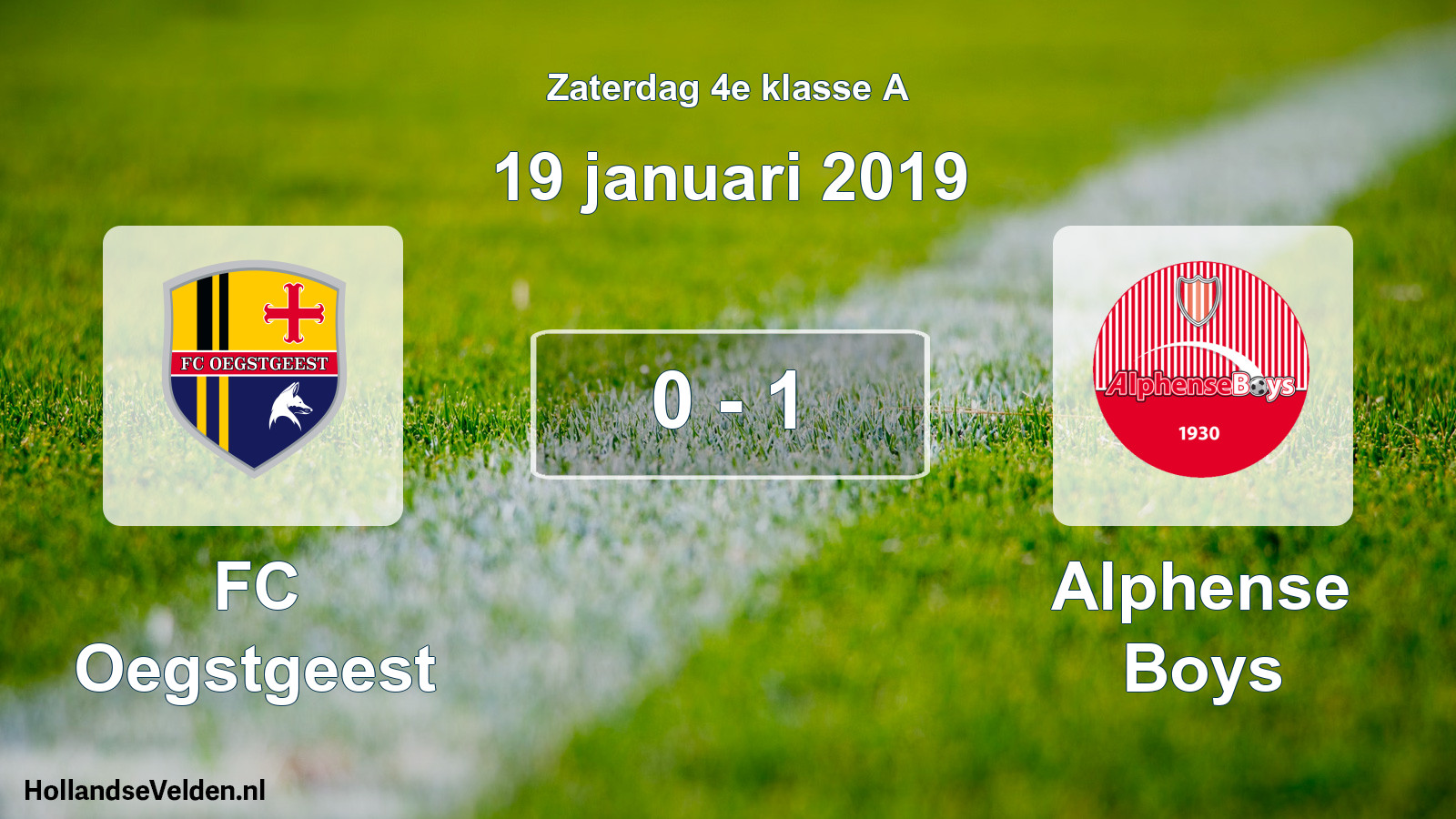 Total number of matches played: FC Oegstgeest - Alphense Boys 0 - 1 (19 January 2019)