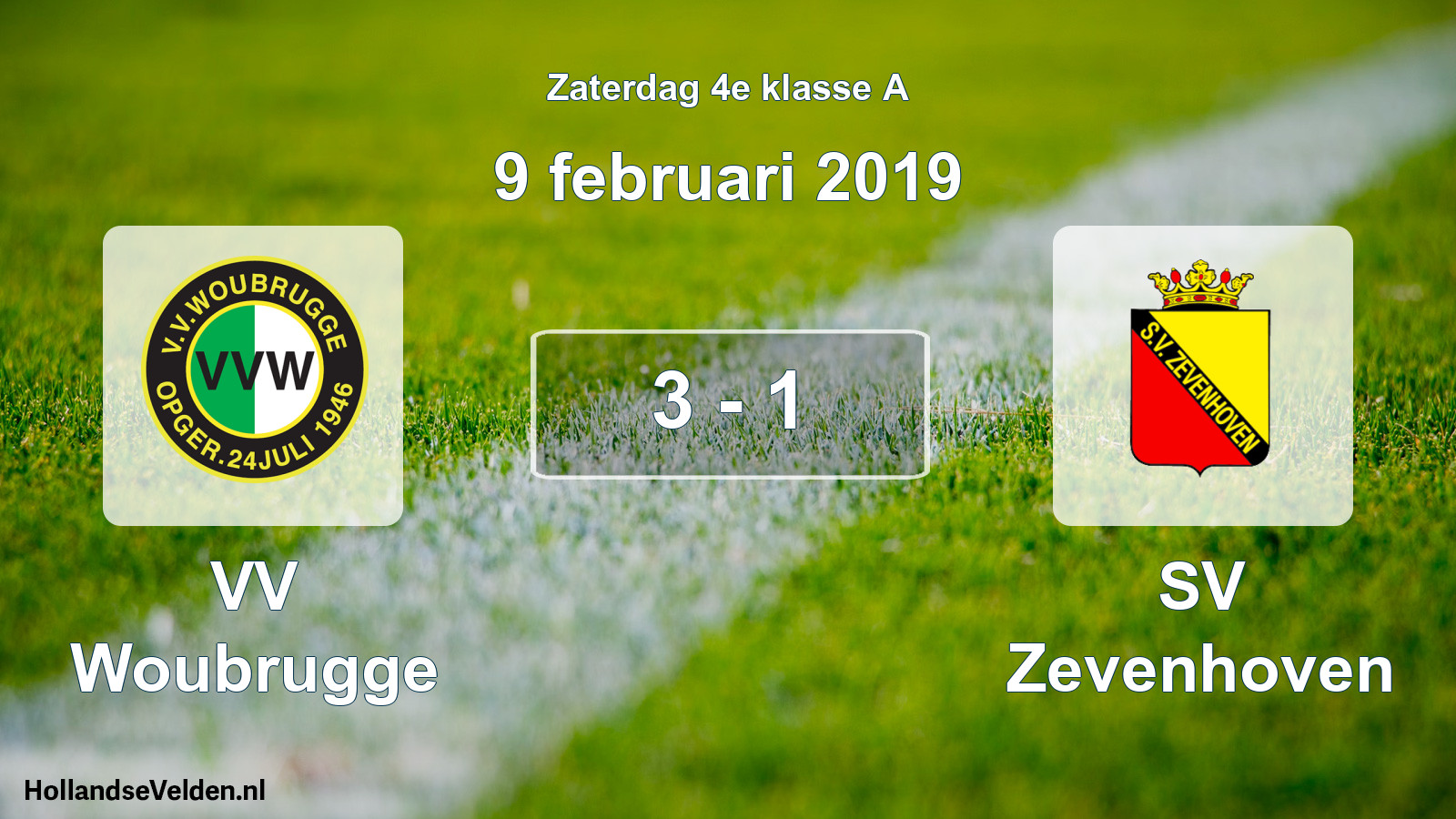 Total number of matches played: VV Woubrugge - SV Zevenhoven 3 - 1 (9 February 2019)