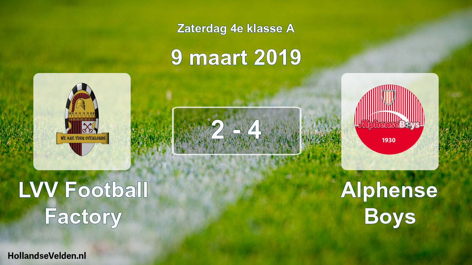 Total number of matches played: LVV Football Factory - Alphense Boys 2 - 4 (9 March 2019)