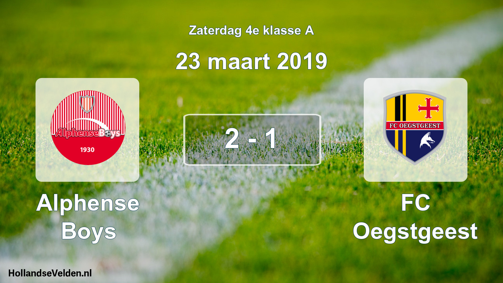 Total number of matches played: Alphense Boys - FC Oegstgeest 2 - 1 (23 March 2019)