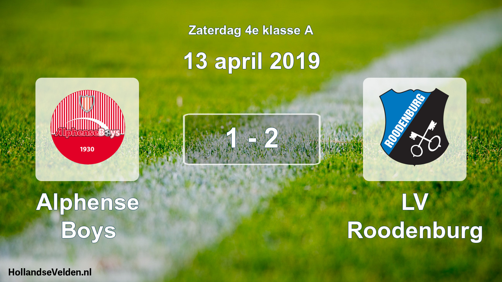 Total number of matches played: Alphense Boys - LV Roodenburg 1 - 2 (13 April 2019)
