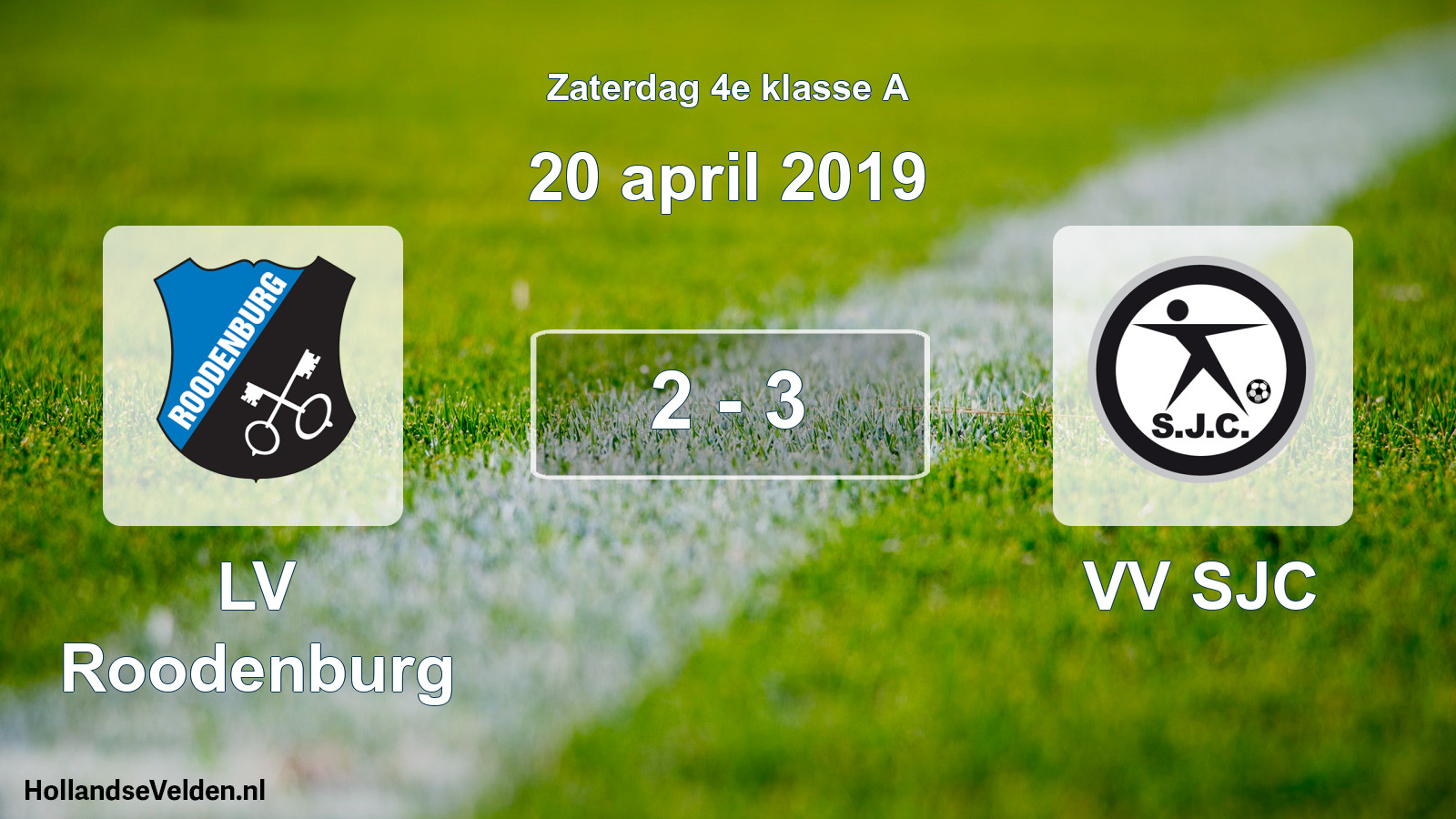 Total number of matches played: LV Roodenburg - VV SJC 2 - 3 (20 April 2019)
