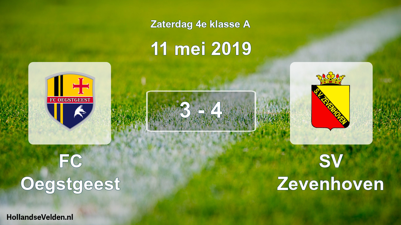 Total number of matches played: FC Oegstgeest - SV Zevenhoven 3 - 4 (11 May 2019)