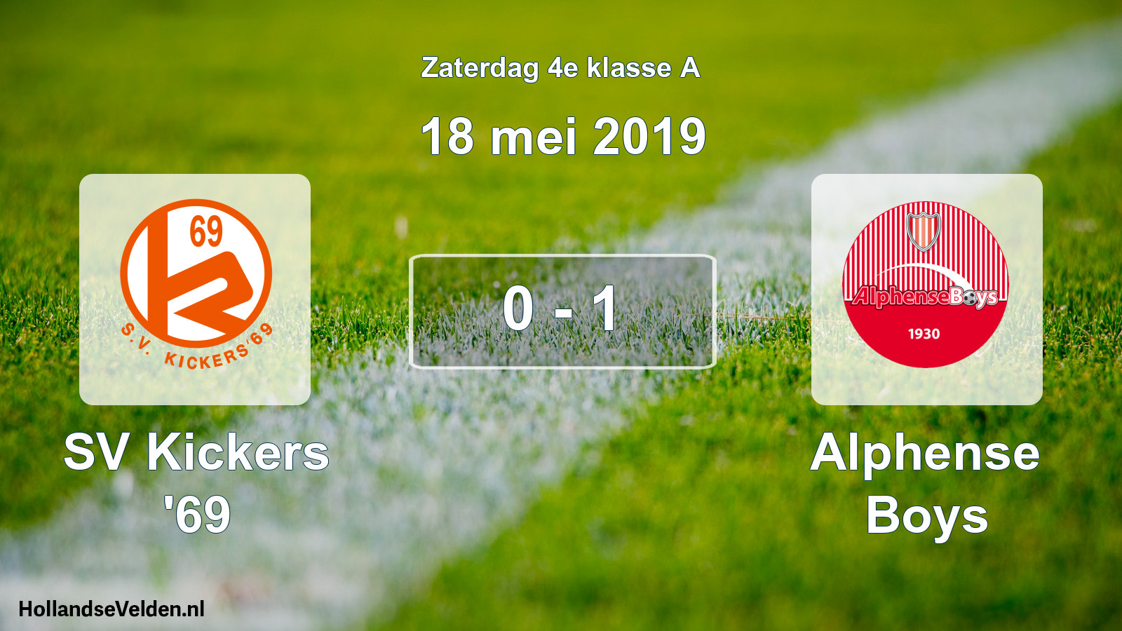 Total number of matches played: SV Kickers '69 - Alphense Boys 0 - 1 (18 May 2019)