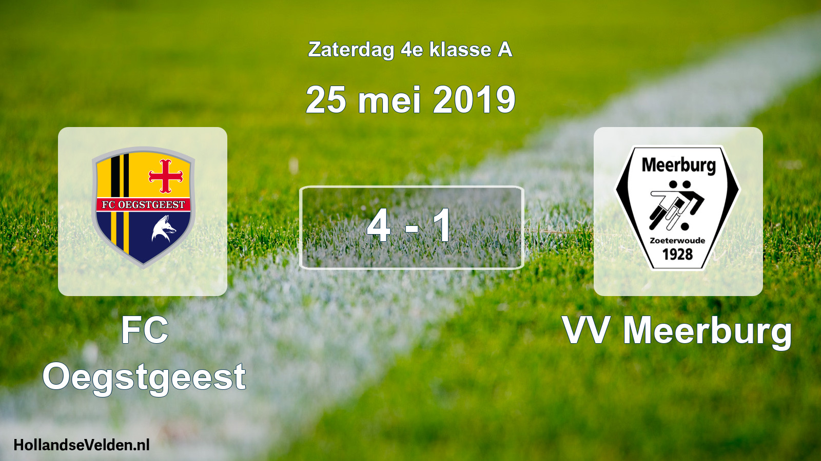 Total number of matches played: FC Oegstgeest - VV Meerburg 4 - 1 (25 May 2019)