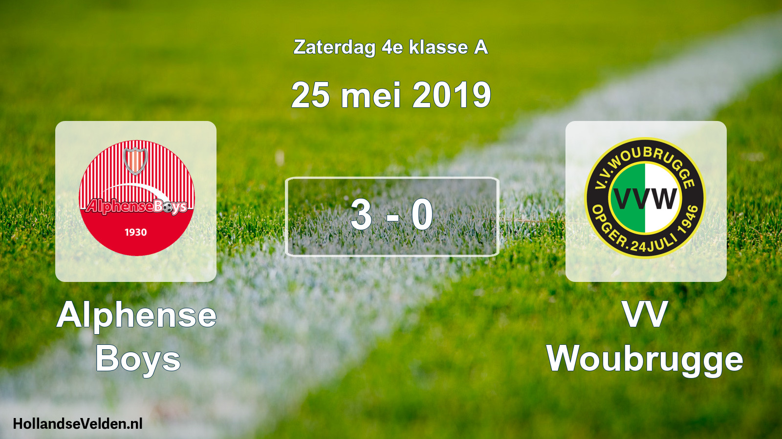 Total number of matches played: Alphense Boys - VV Woubrugge 3 - 0 (25 May 2019)