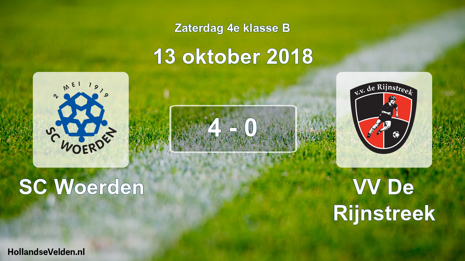 Total number of matches played: SC Woerden - VV De Rijnstreek 4 - 0 (13 October 2018)