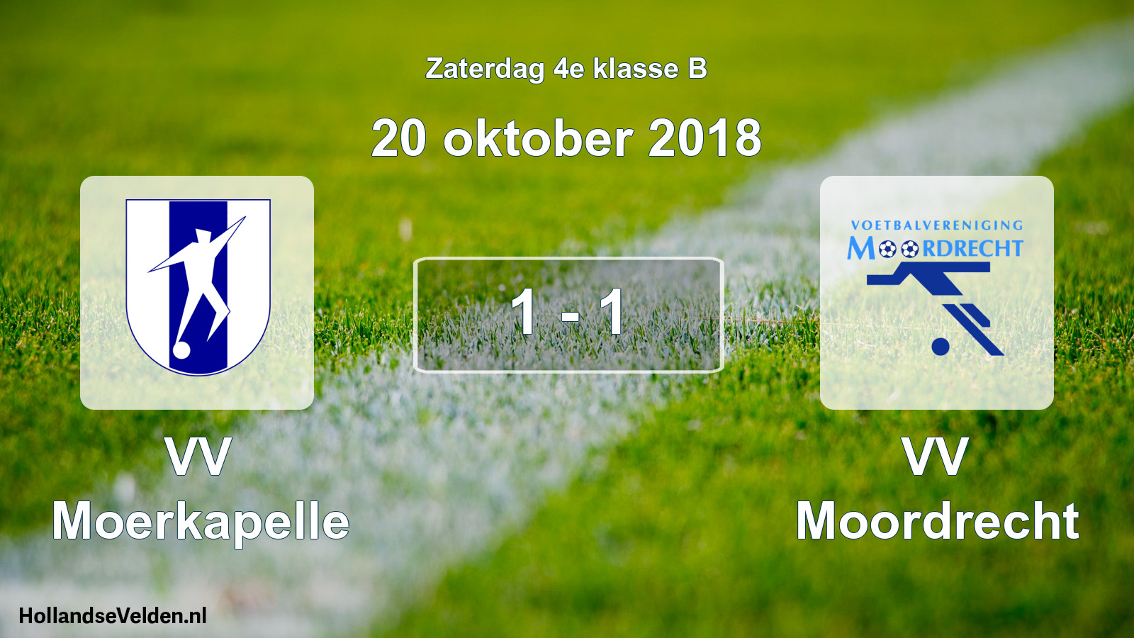 Total number of matches played: VV Moerkapelle - VV Moordrecht 1 - 1 (20 October 2018)