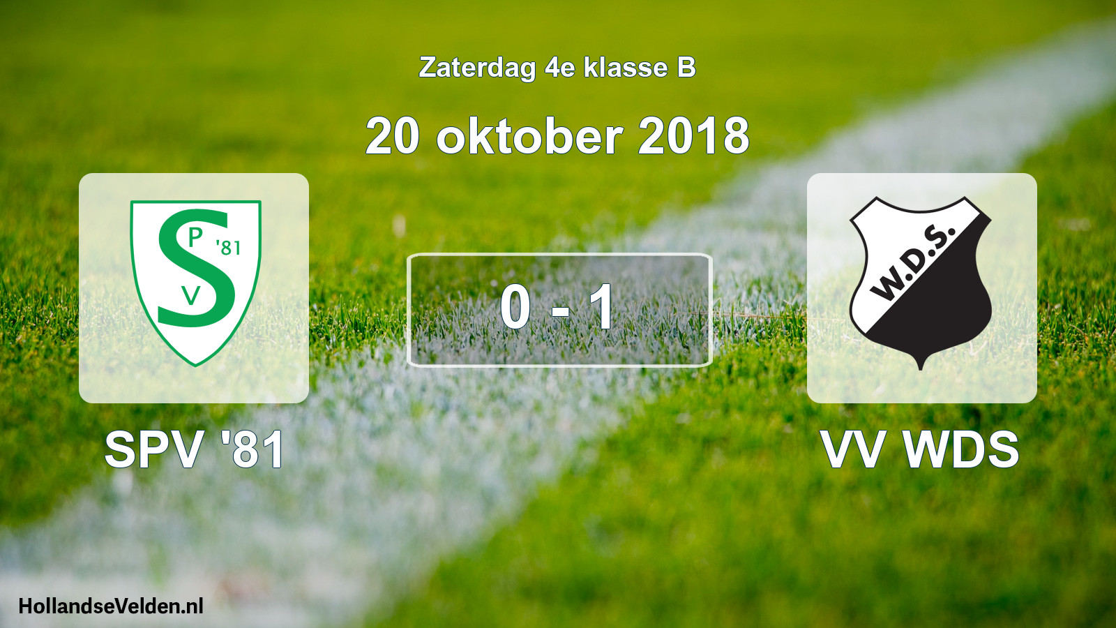 Total number of matches played: SPV '81 - VV WDS 0 - 1 (20 October 2018)