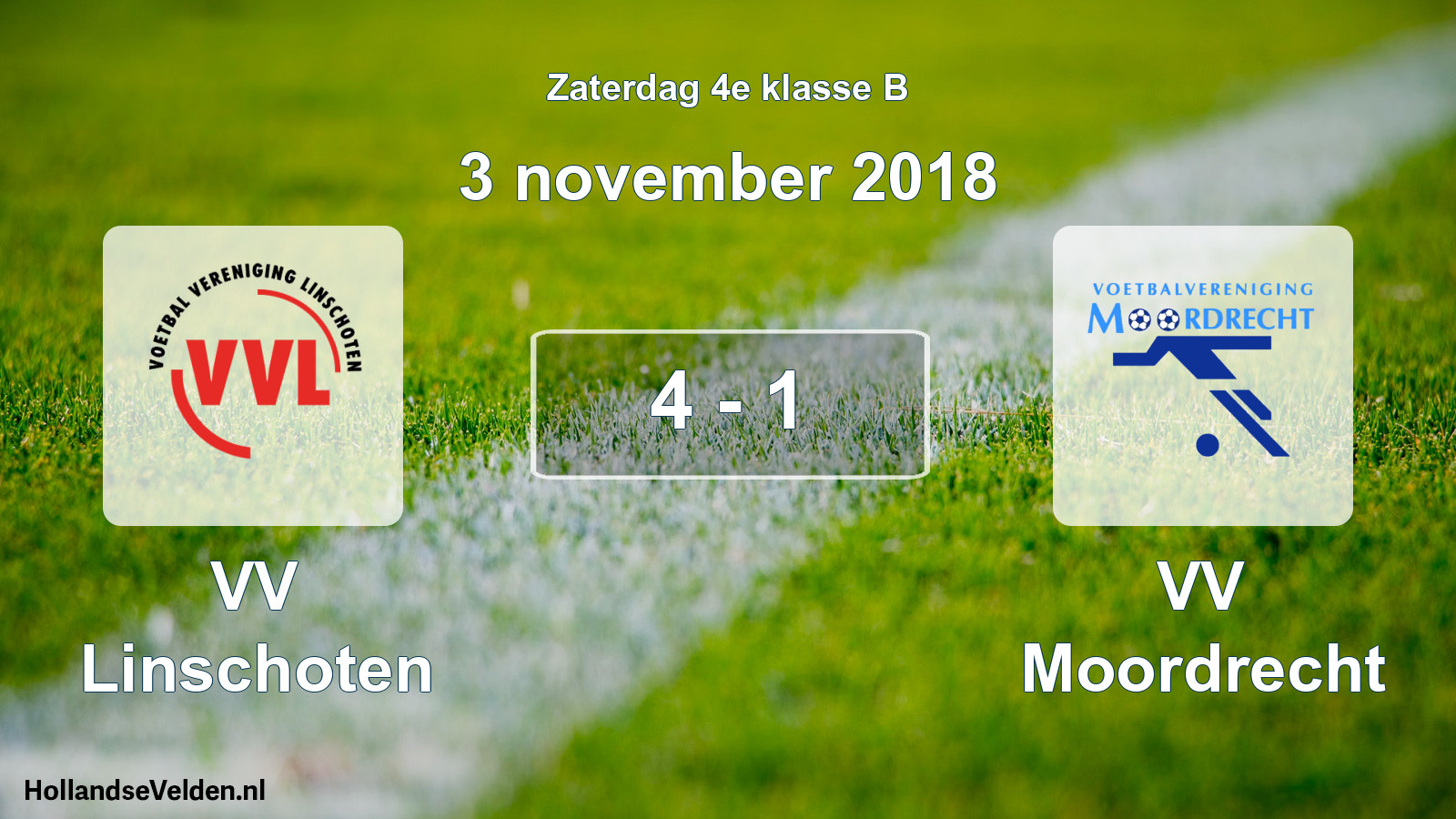 Total number of matches played: VV Linschoten - VV Moordrecht 4 - 1 (3 November 2018)