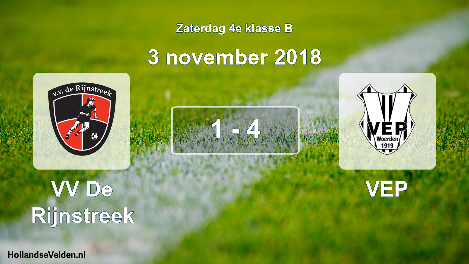 Total number of matches played: VV De Rijnstreek - VEP 1 - 4 (3 November 2018)