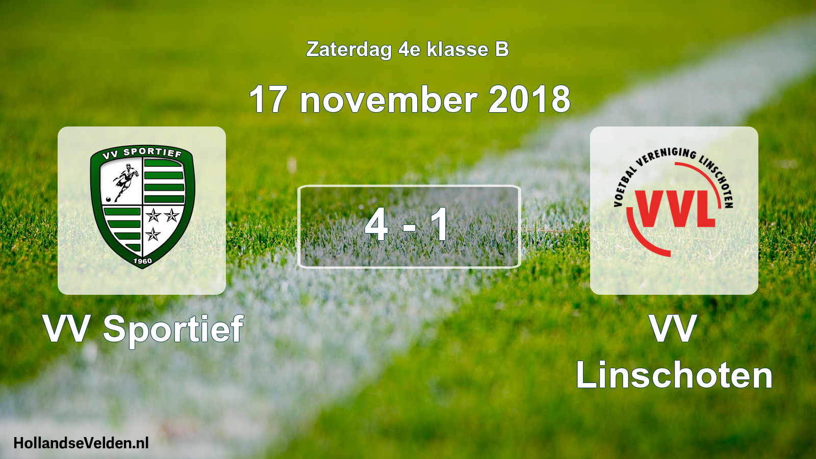 Total number of matches played: VV Sportief - VV Linschoten 4 - 1 (17 November 2018)