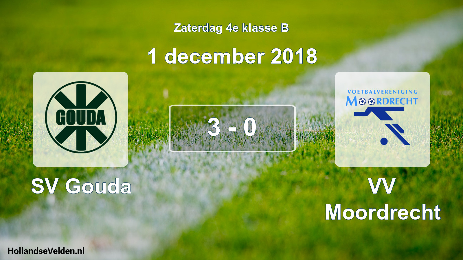 Total number of matches played: SV Gouda - VV Moordrecht 3 - 0 (1 December 2018)