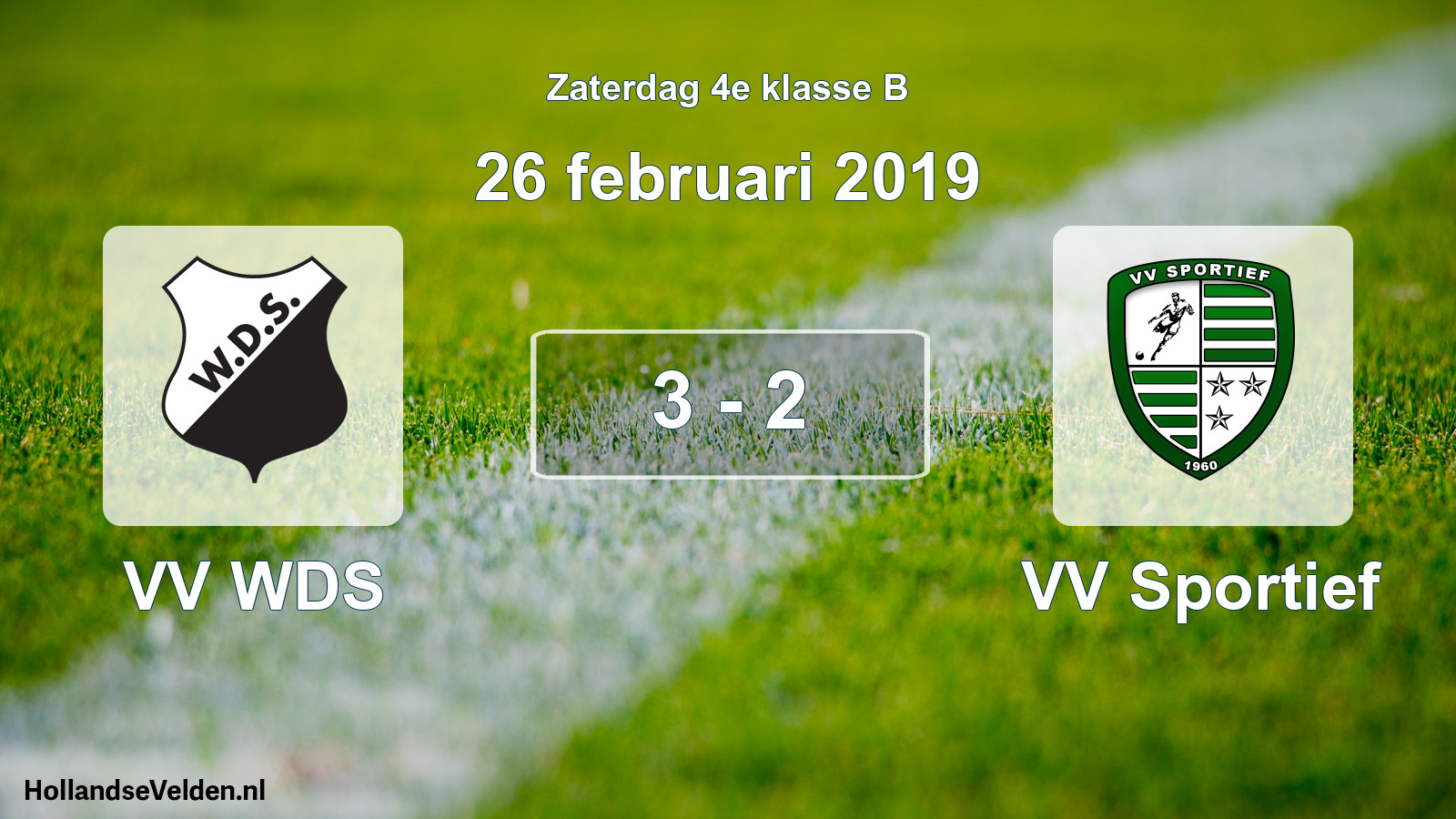 Total number of matches played: VV WDS - VV Sportief 3 - 2 (26 February 2019)