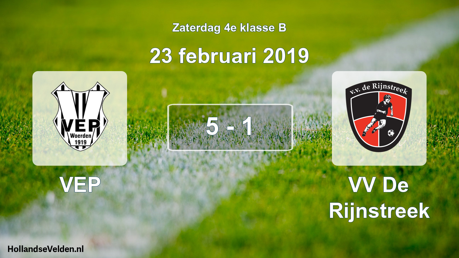 Total number of matches played: VEP - VV De Rijnstreek 5 - 1 (23 February 2019)