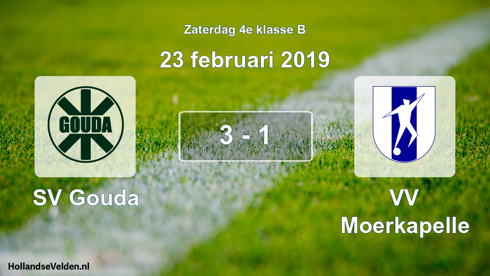 Total number of matches played: SV Gouda - VV Moerkapelle 3 - 1 (23 February 2019)