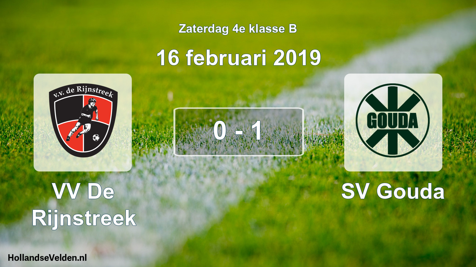 Total number of matches played: VV De Rijnstreek - SV Gouda 0 - 1 (16 February 2019)