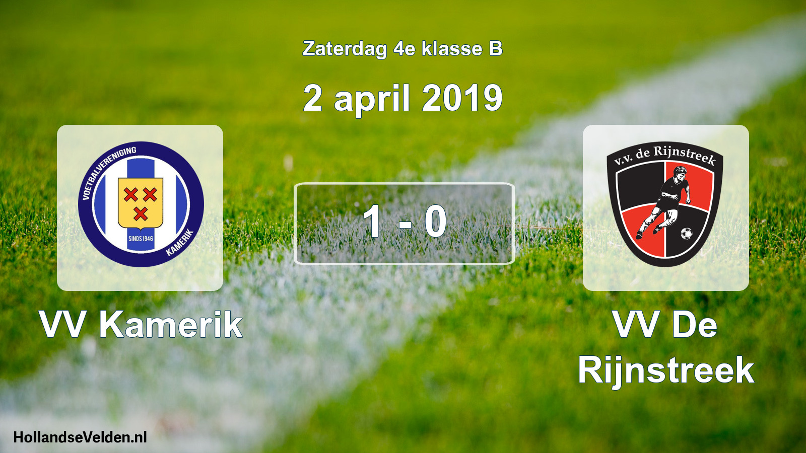 Total number of matches played: VV Kamerik - VV De Rijnstreek 1 - 0 (2 April 2019)