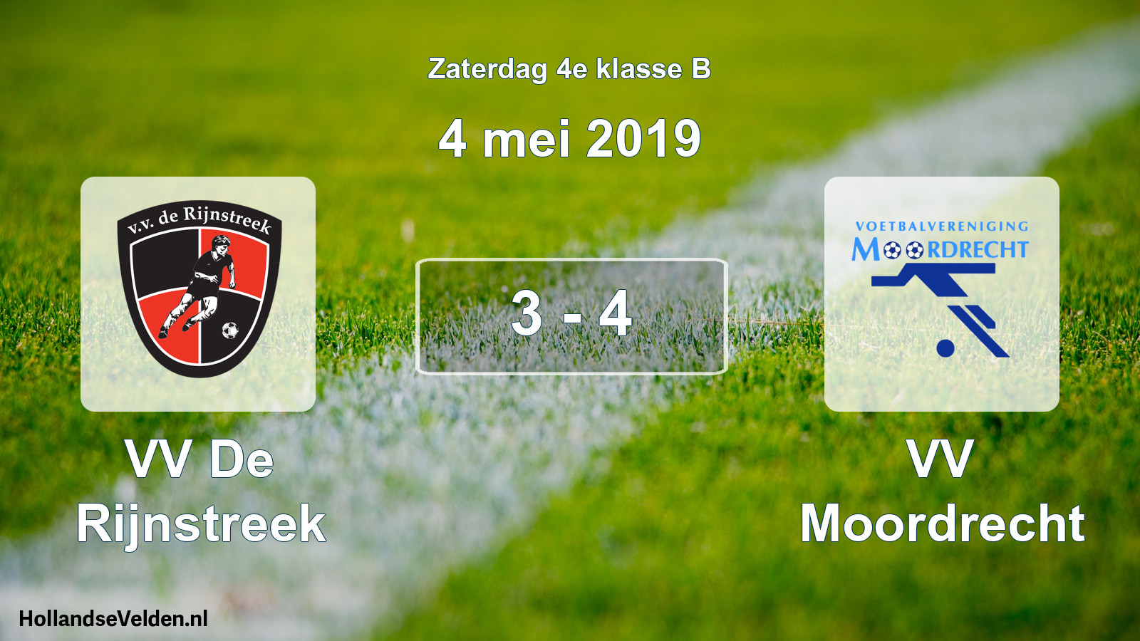 Total number of matches played: VV De Rijnstreek - VV Moordrecht 3 - 4 (4 May 2019)
