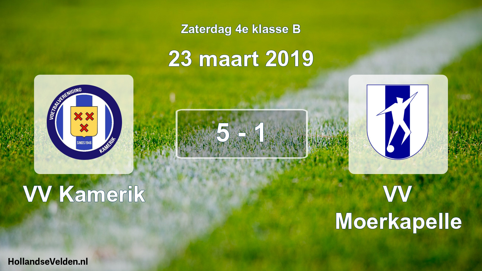 Total number of matches played: VV Kamerik - VV Moerkapelle 5 - 1 (23 March 2019)
