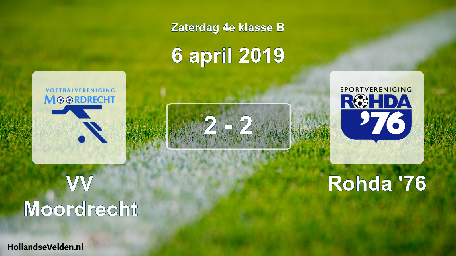 Total number of matches played: VV Moordrecht - Rohda '76 2 - 2 (6 April 2019)