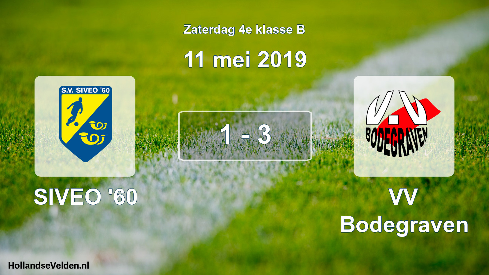 Total number of matches played: SIVEO '60 - VV Bodegraven 1 - 3 (11 May 2019)