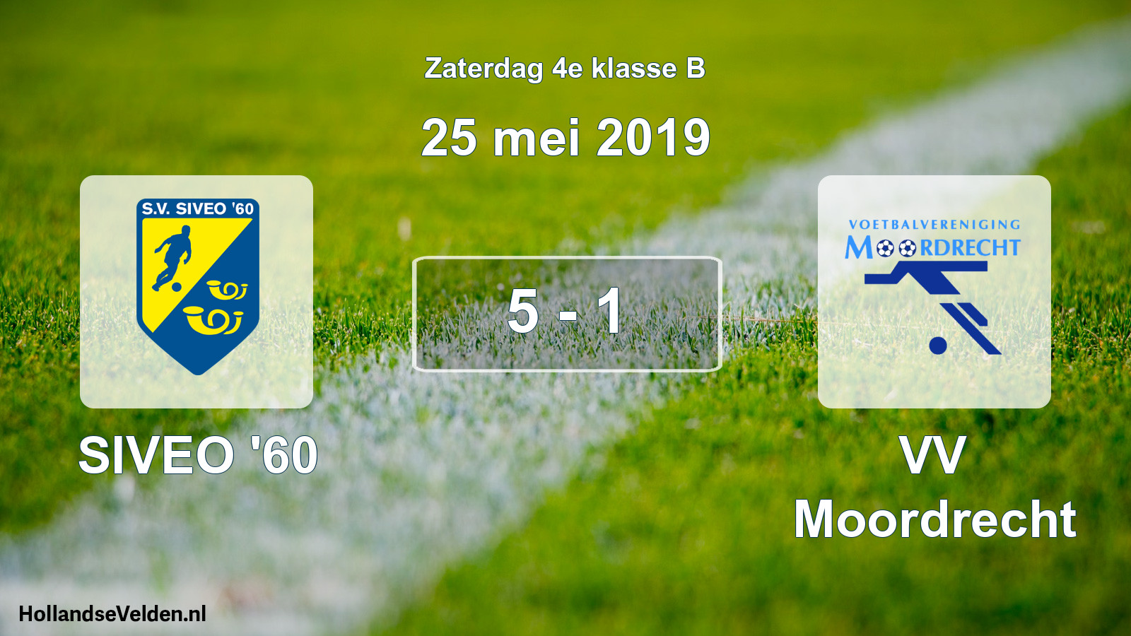 Total number of matches played: SIVEO '60 - VV Moordrecht 5 - 1 (25 May 2019)