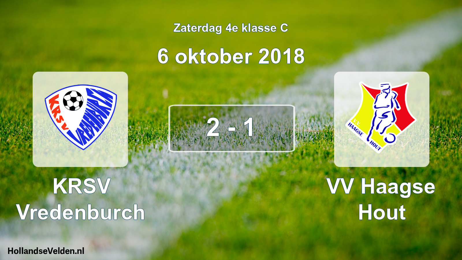 Total number of matches played: KRSV Vredenburch - VV Haagse Hout 2 - 1 (6 October 2018)
