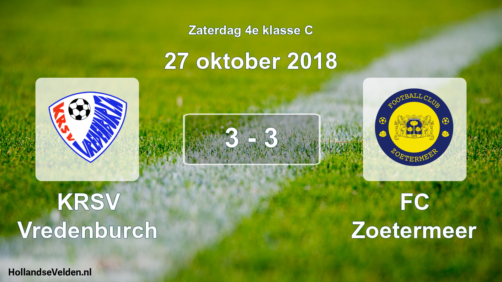 Total number of matches played: KRSV Vredenburch - FC Zoetermeer 3 - 3 (27 October 2018)