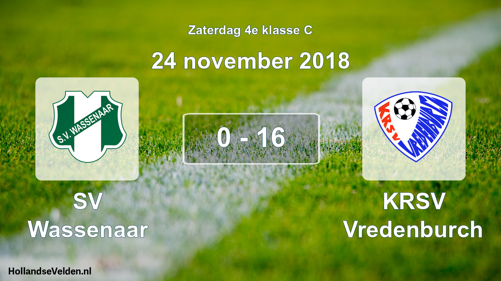 Total number of matches played: SV Wassenaar - KRSV Vredenburch 0 - 16 (24 November 2018)