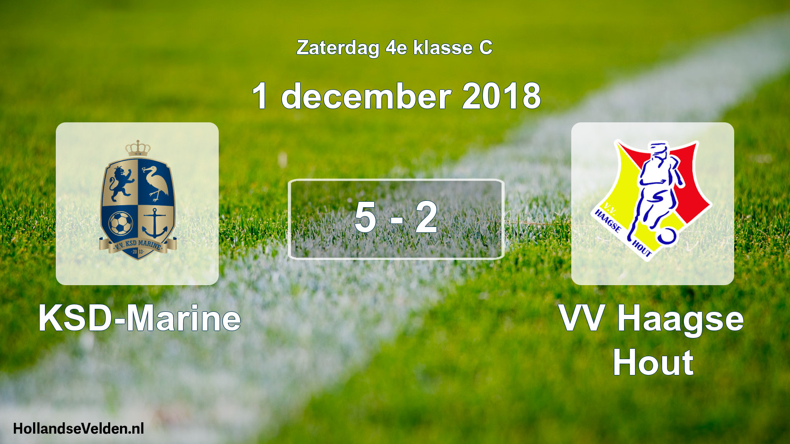 Total number of matches played: KSD-Marine - VV Haagse Hout 5 - 2 (1 December 2018)