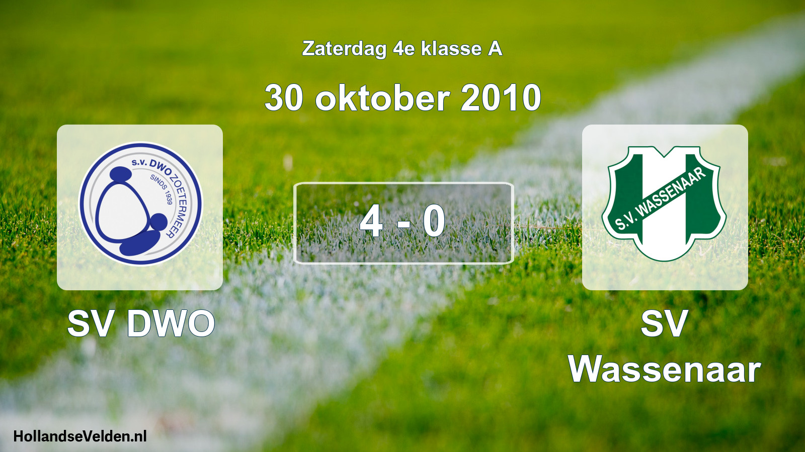 Total number of matches played: SV DWO - SV Wassenaar 4 - 0 (30 October 2010)