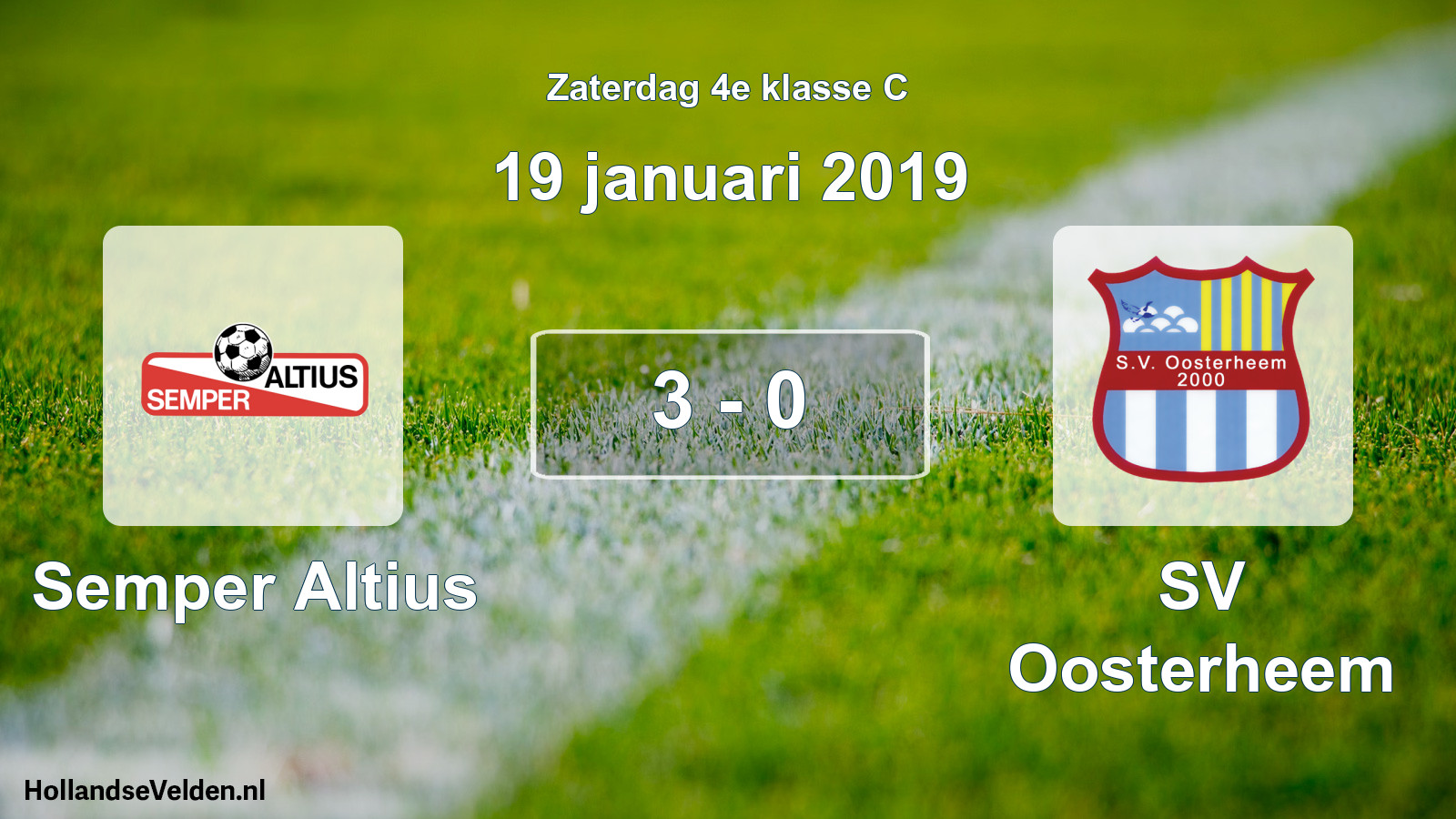 Total number of matches played: Semper Altius - SV Oosterheem 3 - 0 (19 January 2019)