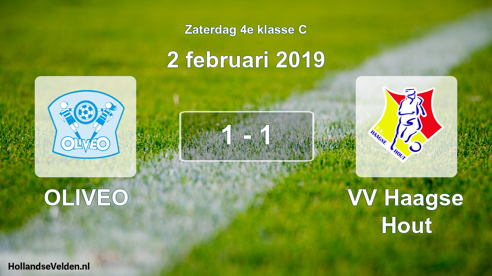 Total number of matches played: OLIVEO - VV Haagse Hout 1 - 1 (2 February 2019)