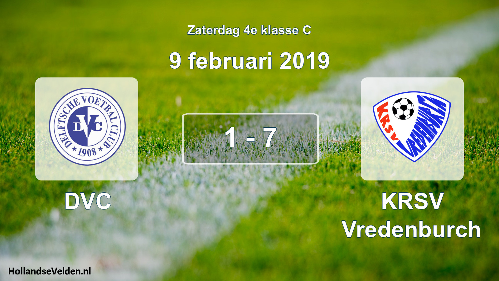 Total number of matches played: DVC - KRSV Vredenburch 1 - 7 (9 February 2019)