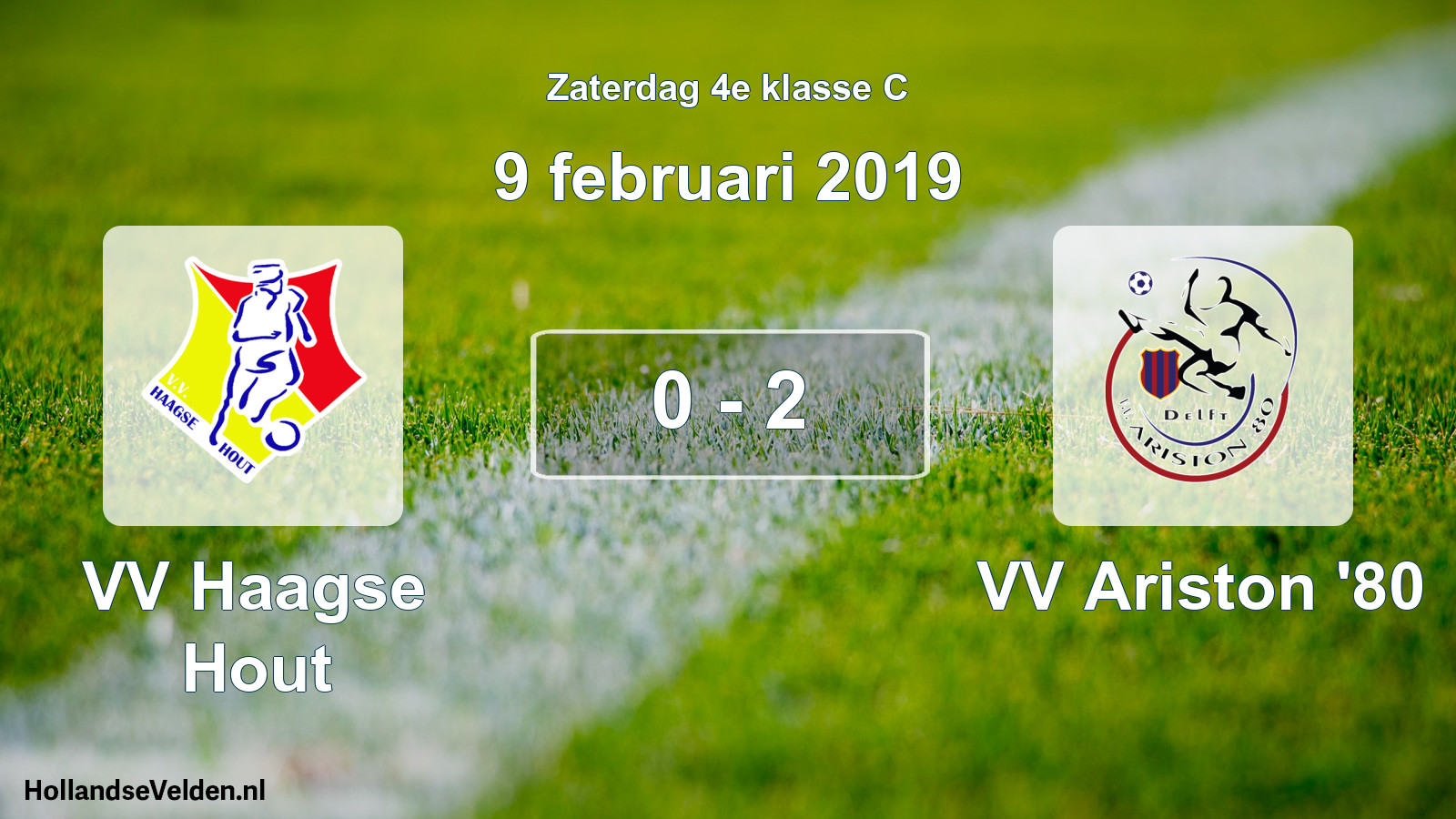 Total number of matches played: VV Haagse Hout - VV Ariston '80 0 - 2 (9 February 2019)