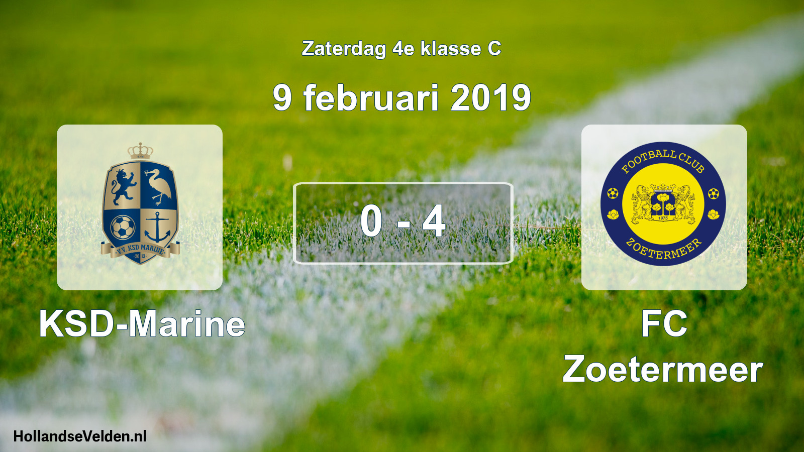 Total number of matches played: KSD-Marine - FC Zoetermeer 0 - 4 (9 February 2019)
