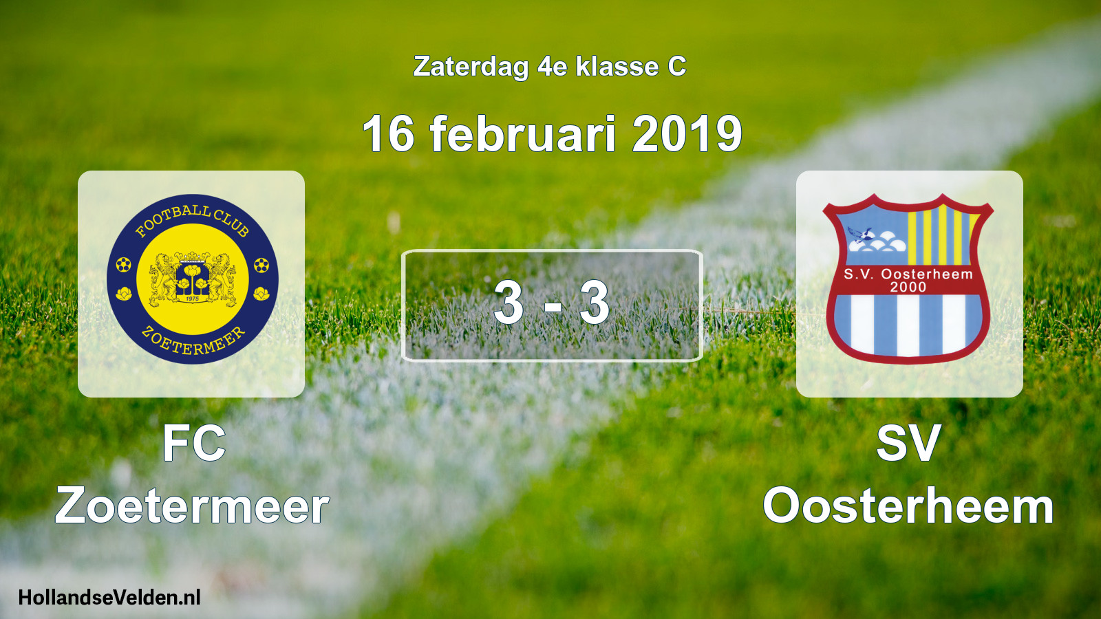 Total number of matches played: FC Zoetermeer - SV Oosterheem 3 - 3 (16 February 2019)