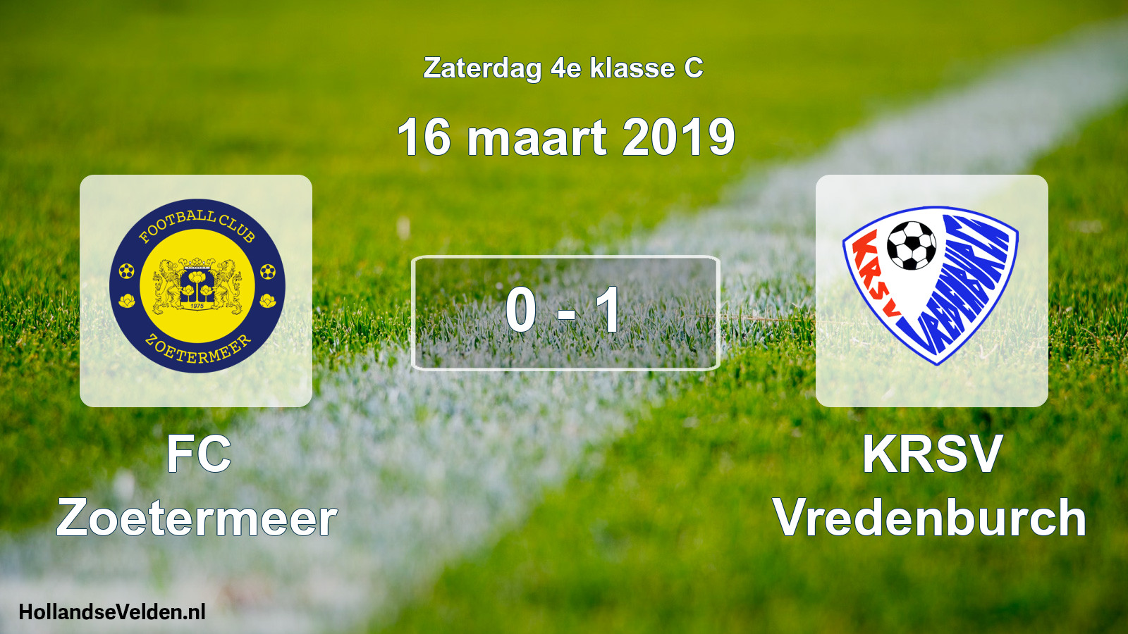 Total number of matches played: FC Zoetermeer - KRSV Vredenburch 0 - 1 (16 March 2019)