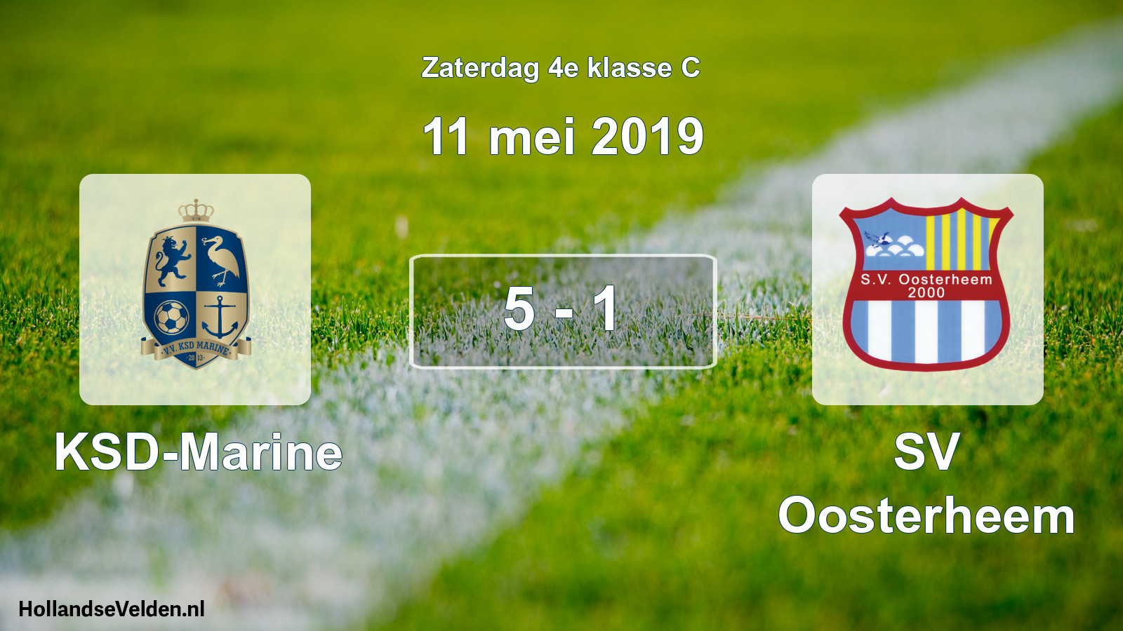 Total number of matches played: KSD-Marine - SV Oosterheem 5 - 1 (11 May 2019)