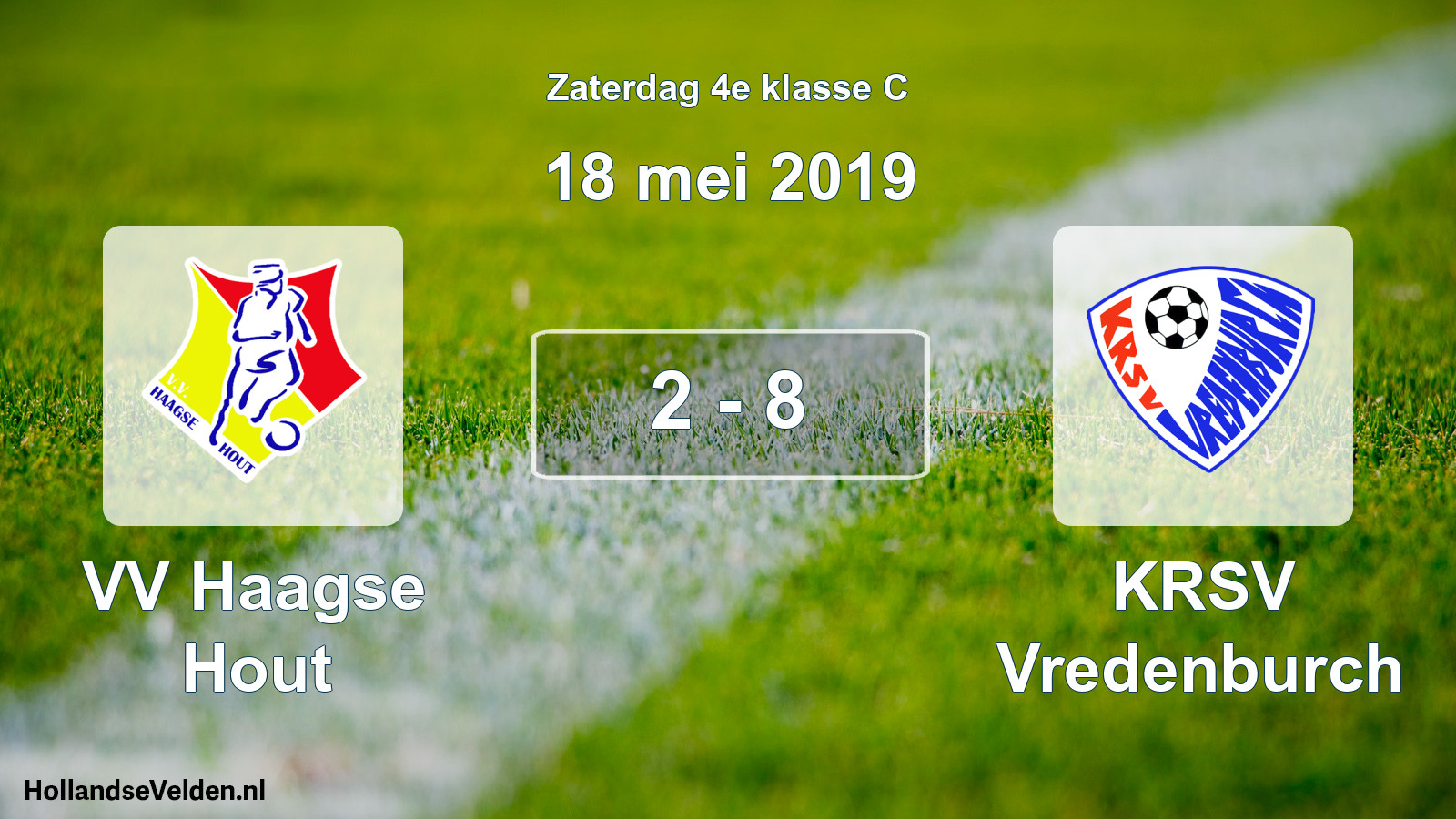 Total number of matches played: VV Haagse Hout - KRSV Vredenburch 2 - 8 (18 May 2019)