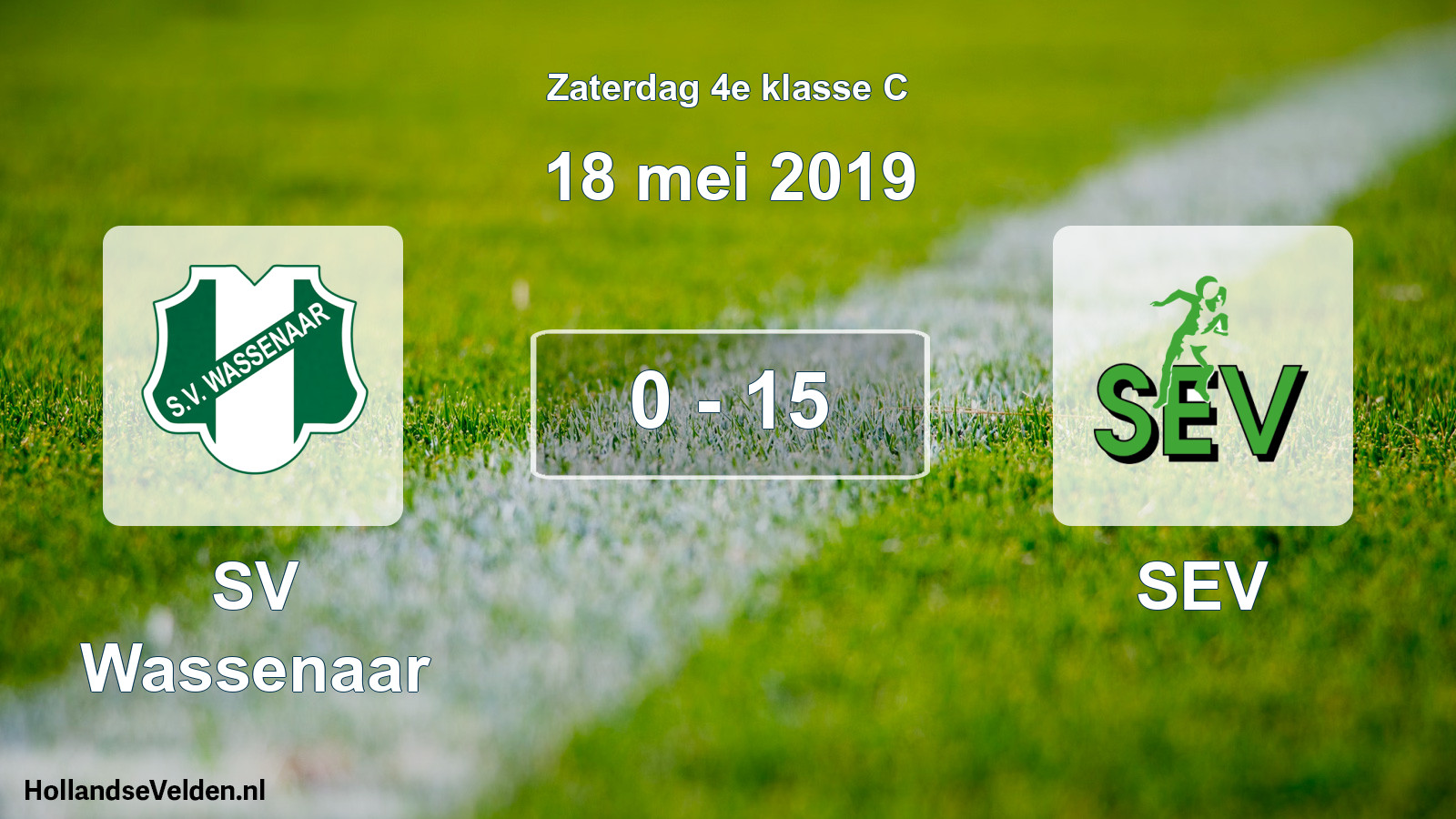 Total number of matches played: SV Wassenaar - SEV 0 - 15 (18 May 2019)