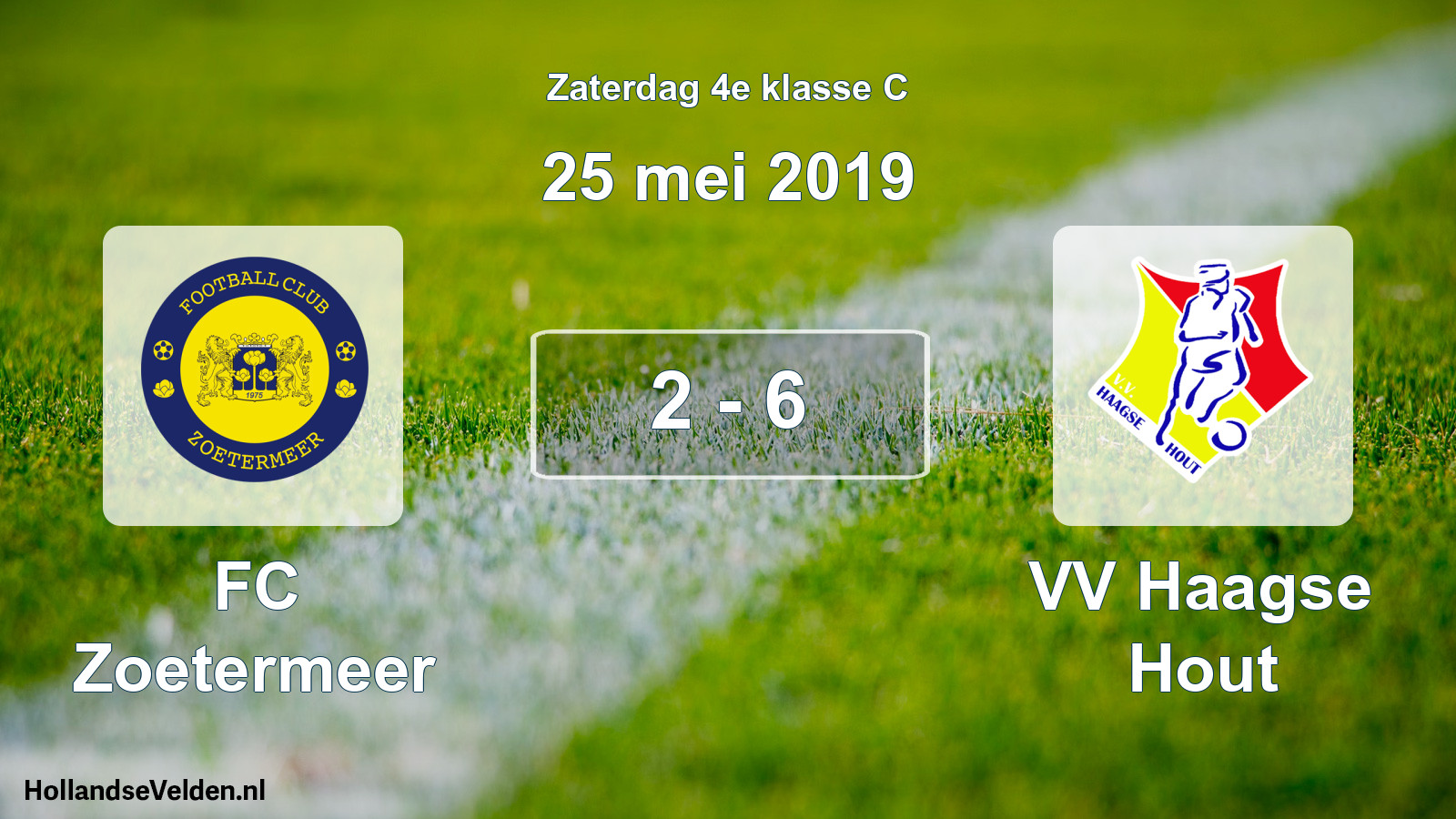 Total number of matches played: FC Zoetermeer - VV Haagse Hout 2 - 6 (25 May 2019)