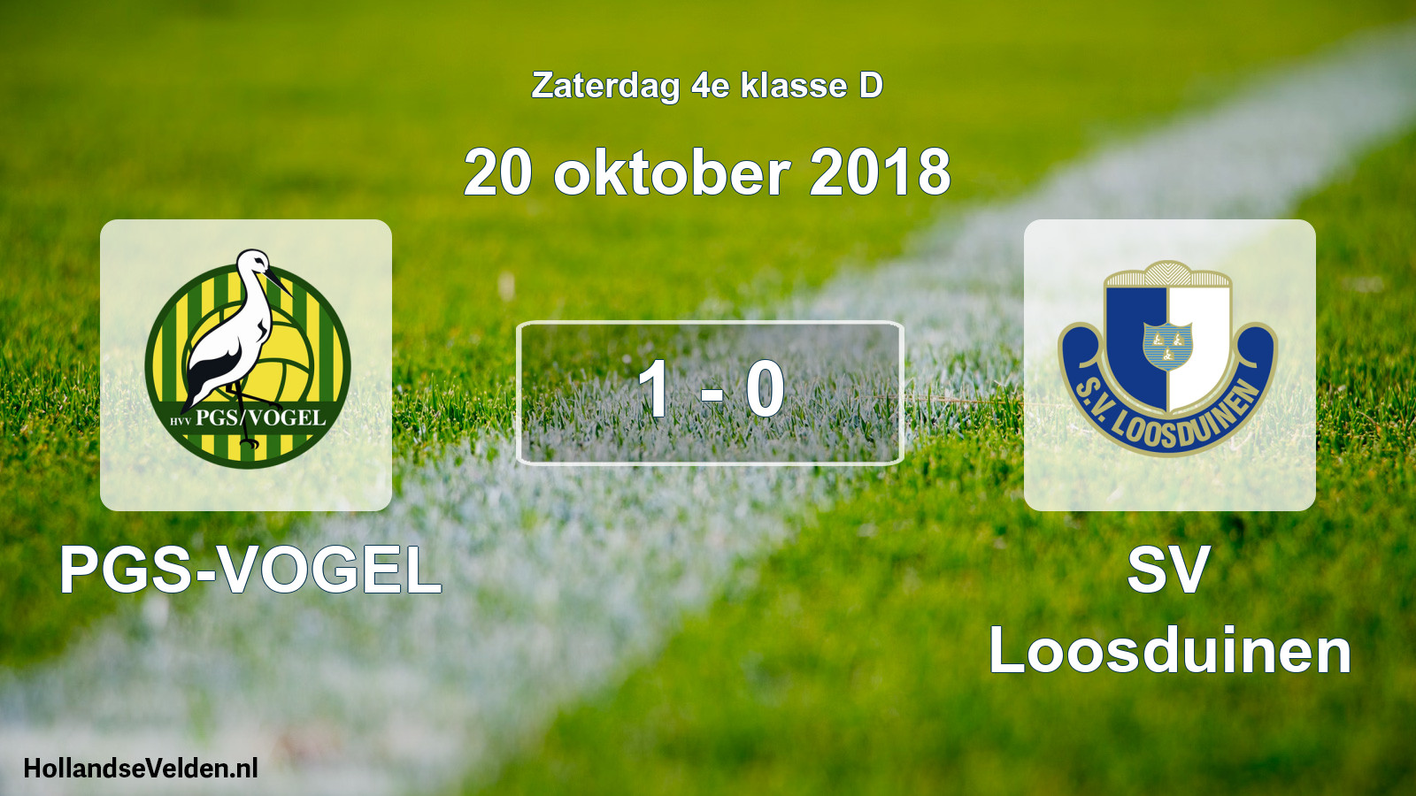 Total number of matches played: PGS-VOGEL - SV Loosduinen 1 - 0 (20 October 2018)