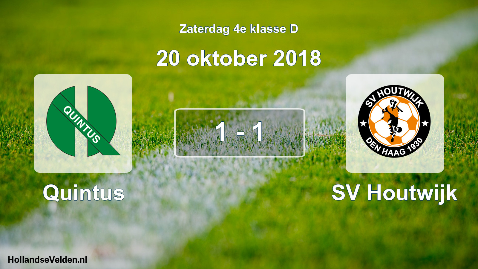 Total number of matches played: Quintus - SV Houtwijk 1 - 1 (20 October 2018)