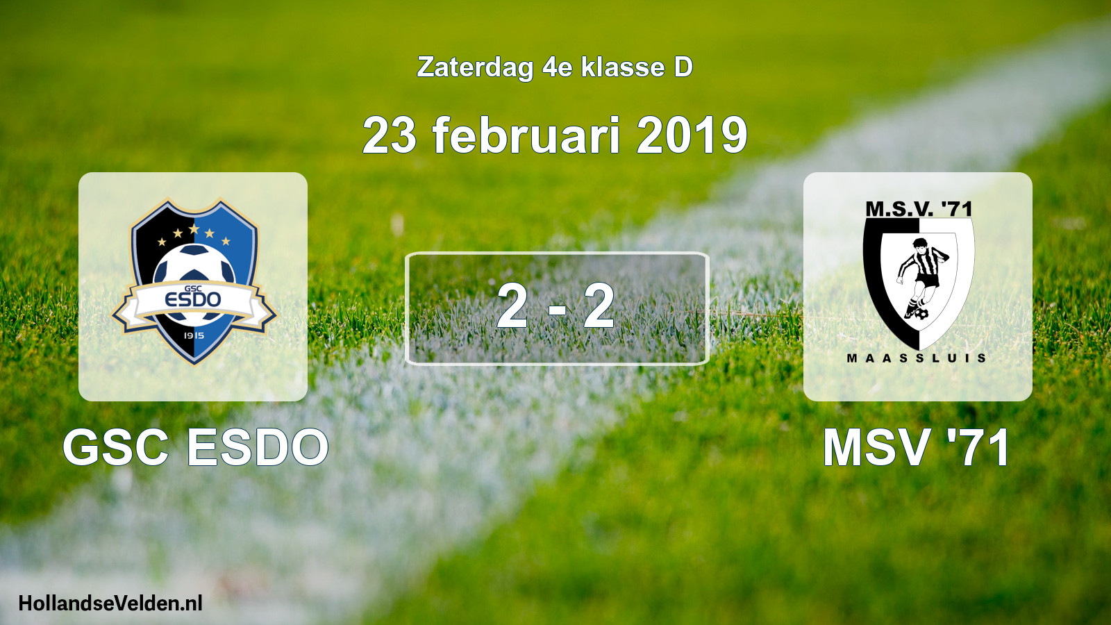 Total number of matches played: GSC ESDO - MSV '71 2 - 2 (23 February 2019)