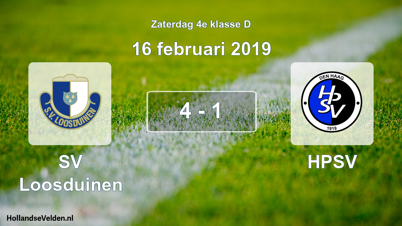 Total number of matches played: SV Loosduinen - HPSV 4 - 1 (16 February 2019)