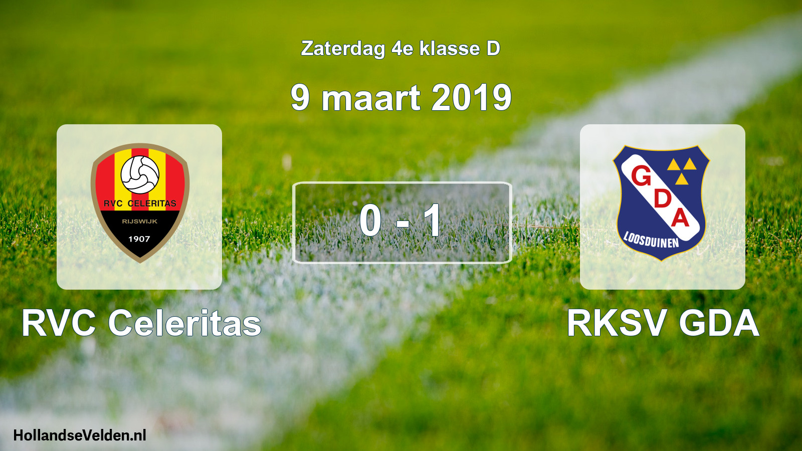 Total number of matches played: RVC Celeritas - RKSV GDA 0 - 1 (9 March 2019)
