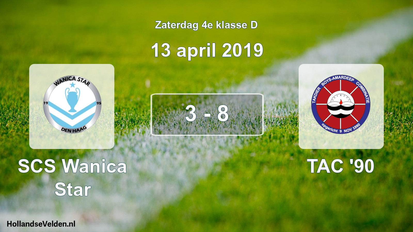 Total number of matches played: SCS Wanica Star - TAC '90 3 - 8 (13 April 2019)