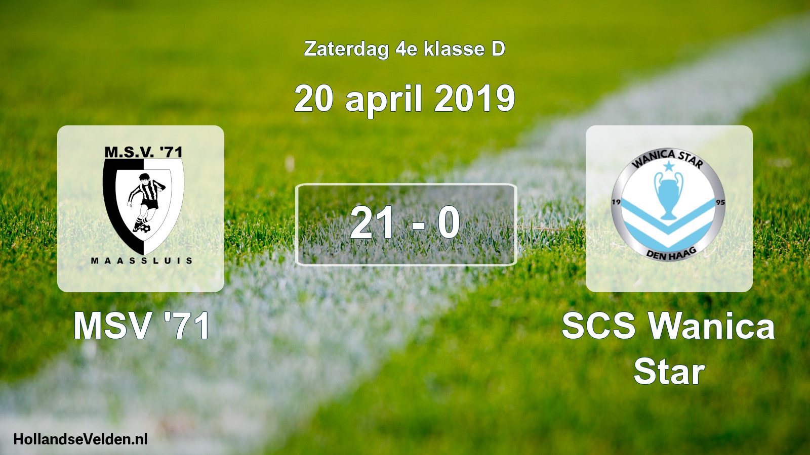 Total number of matches played: MSV '71 - SCS Wanica Star 21 - 0 (20 April 2019)